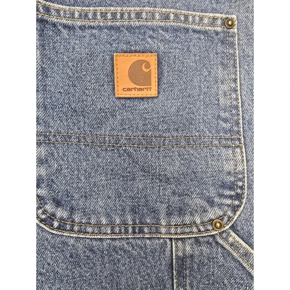 Carhartt Original Dungaree Fit Mens Carpenter Jeans Blue Denim Medium Wash 44x34